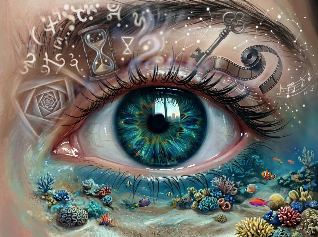 visualize thoughts as abstract dreamlike symbols